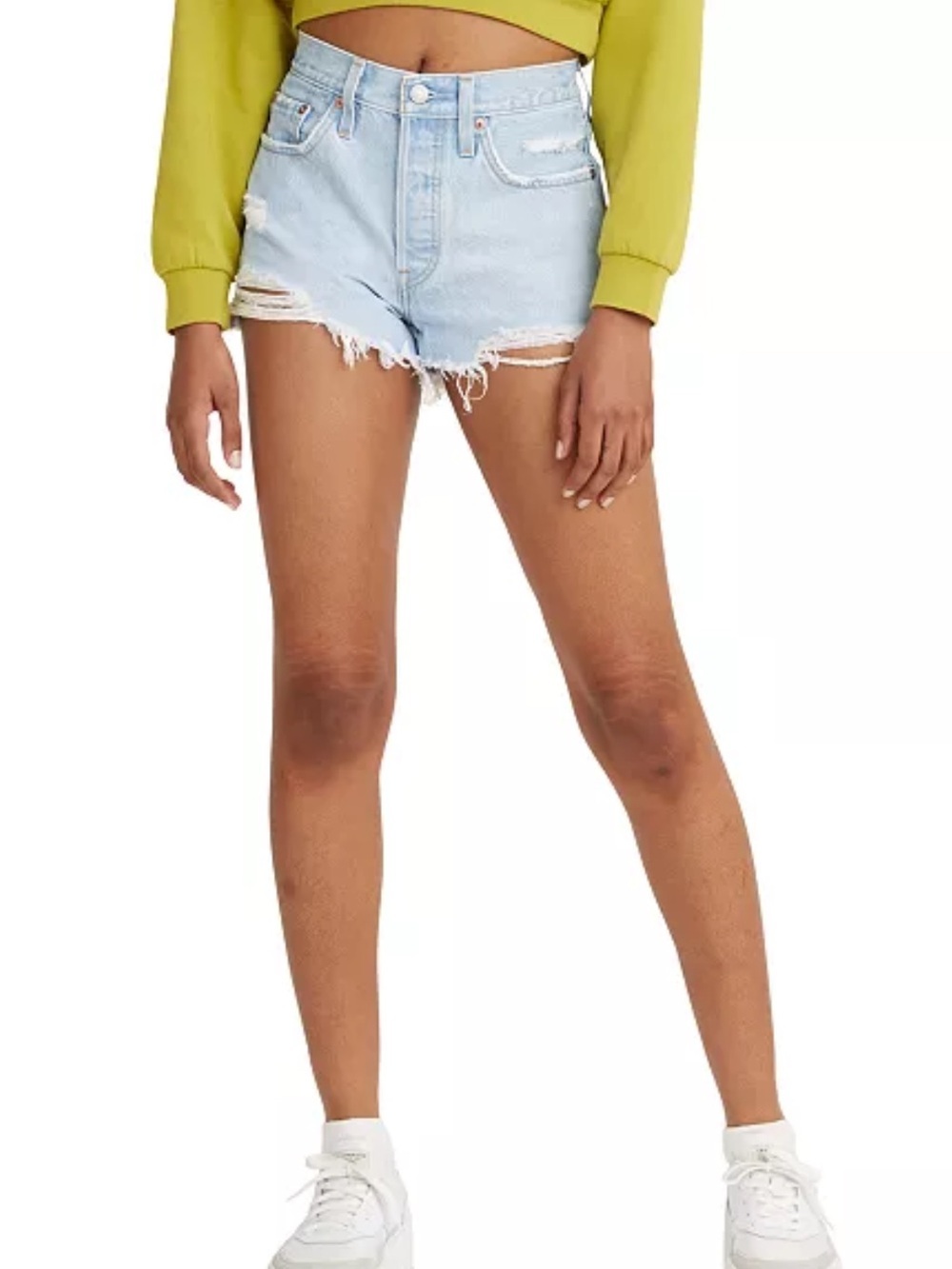 Levi’s 501 Button Fly Cotton High Rise Denim Shorts Size 28